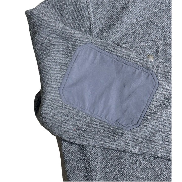 LL Bean Mens XL Tall Gray Allagash Overshirt Snap Shacket Jacket Elbow Patches - Picture 9 of 10